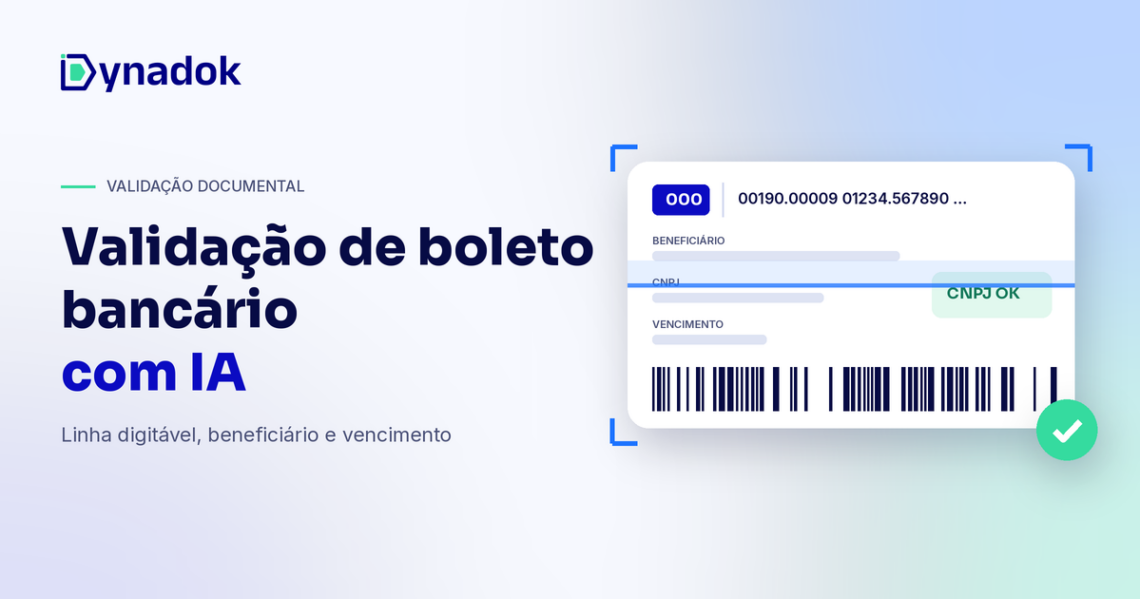 Validação de boleto bancário com IA: como conferir linha digitável, beneficiário e vencimento