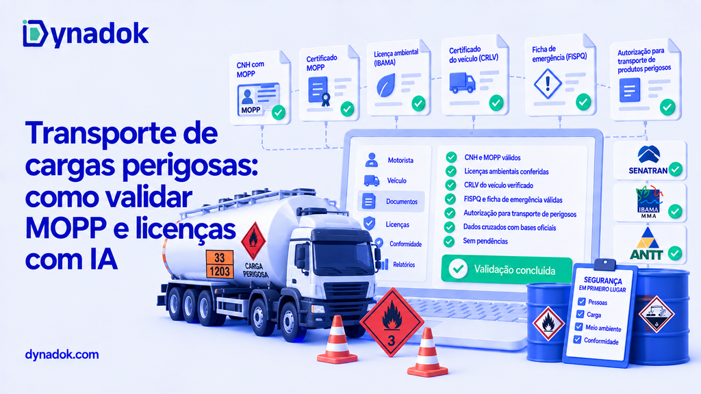Transporte de cargas perigosas: como validar MOPP e licenças com IA