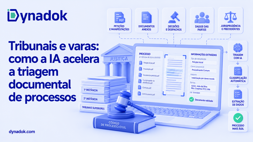 Tribunais e varas: como a IA acelera a triagem documental de processos