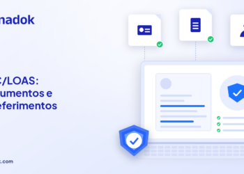 Capa do blog Dynadok com ícones de validação de documentos: BPC/LOAS: documentos exigidos e como reduzir indeferimentos por falha documental