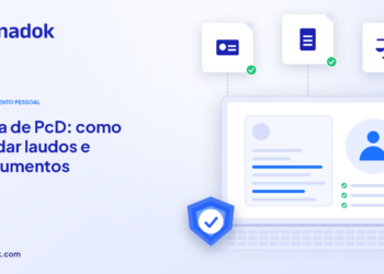 Capa do blog Dynadok com ícones de validação de documentos: Cota de PcD (Lei 8.213): como validar laudos e documentos de pessoas com deficiência