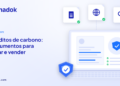 Capa do blog Dynadok com ícones de validação de documentos: Créditos de carbono: documentação exigida para gerar e comercializar créditos