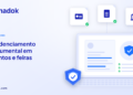 Capa do blog Dynadok com ícones de validação de documentos: Eventos e feiras: credenciamento documental de expositores e prestadores