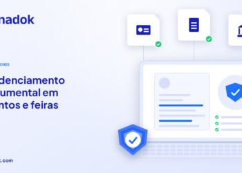 Capa do blog Dynadok com ícones de validação de documentos: Eventos e feiras: credenciamento documental de expositores e prestadores