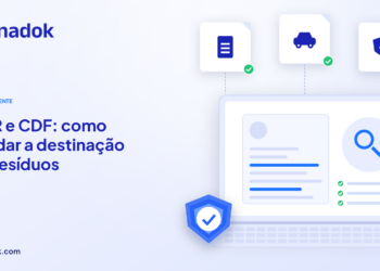 Capa do blog Dynadok com ícones de validação de documentos: MTR e CDF: como validar manifestos e certificados de destinação de resíduos