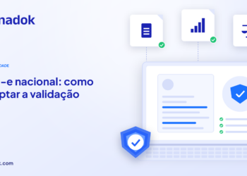 Capa do blog Dynadok com ícones de validação de documentos: NFS-e padrão nacional: como adaptar a validação de notas de serviço