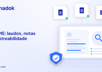 Capa do blog Dynadok com ícones de validação de documentos: OPME: como validar laudos, notas e rastreabilidade de órteses e próteses