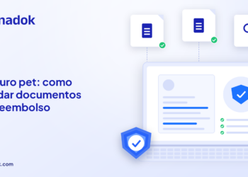 Capa do blog Dynadok com ícones de validação de documentos: Hospitais veterinários e seguro pet: como validar documentos de reembolso